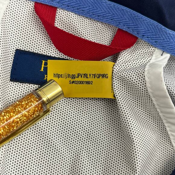 Polo Golf Blue White Lightweight Full Zip 122nd US Open Windbreaker Jacket - Picture 11 of 16